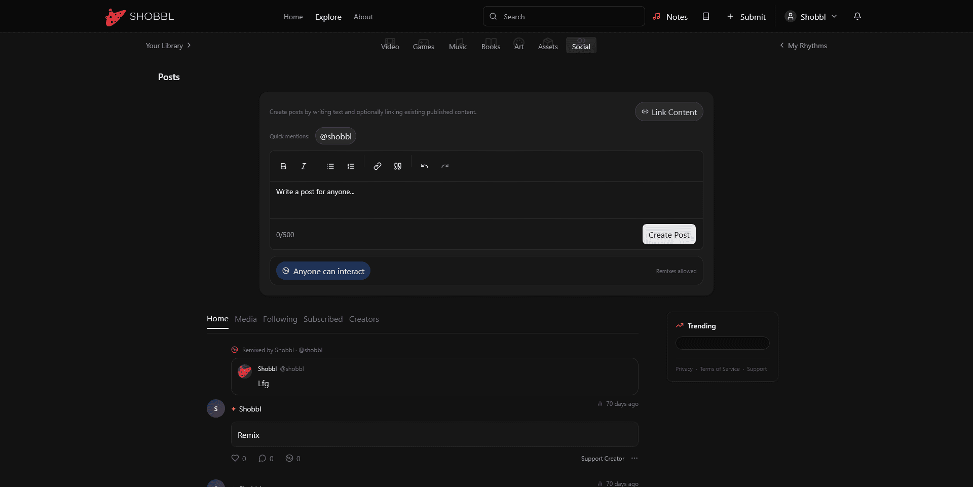 Creator community room